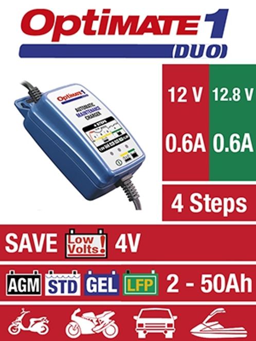 Hovedbilde Optimate 1 DUO Batterilader std/Lithium 12V 0,6A